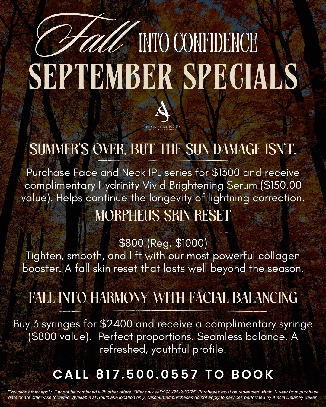 September Special: FALL INTO CONFIDENCE- Southlake Location