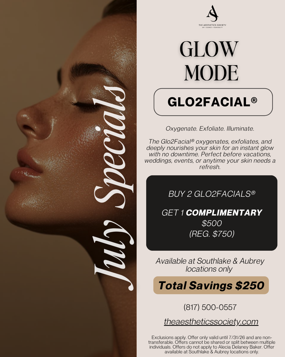 July Specials - Glo2Facial