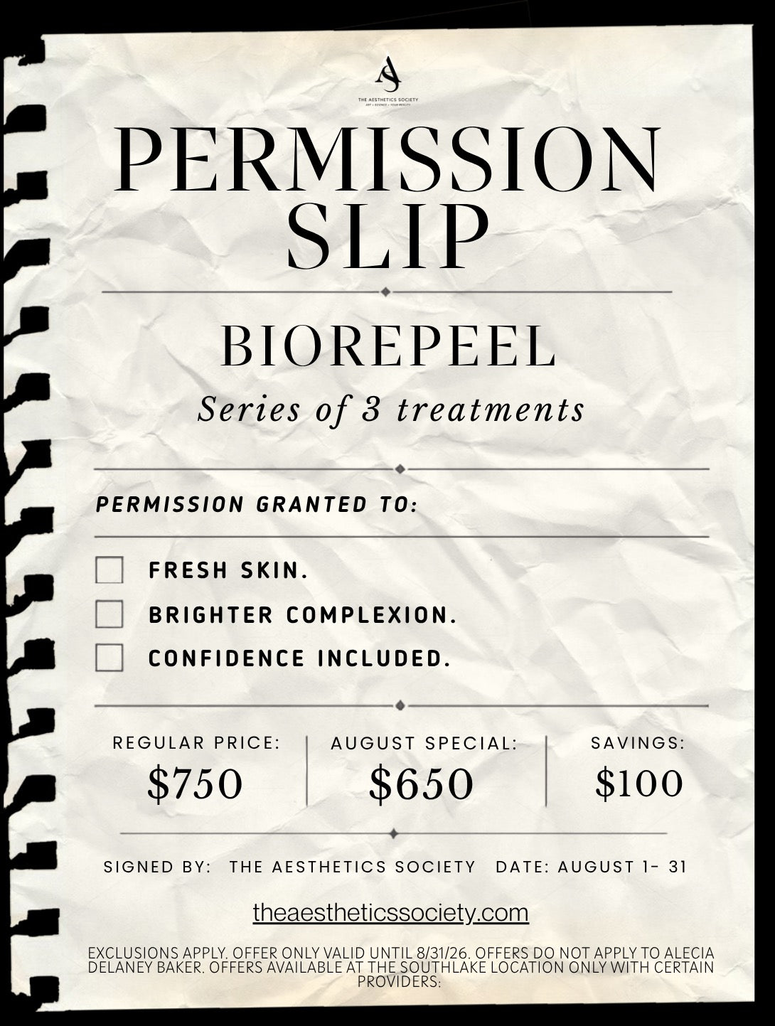 August Specials -  BioRePeel